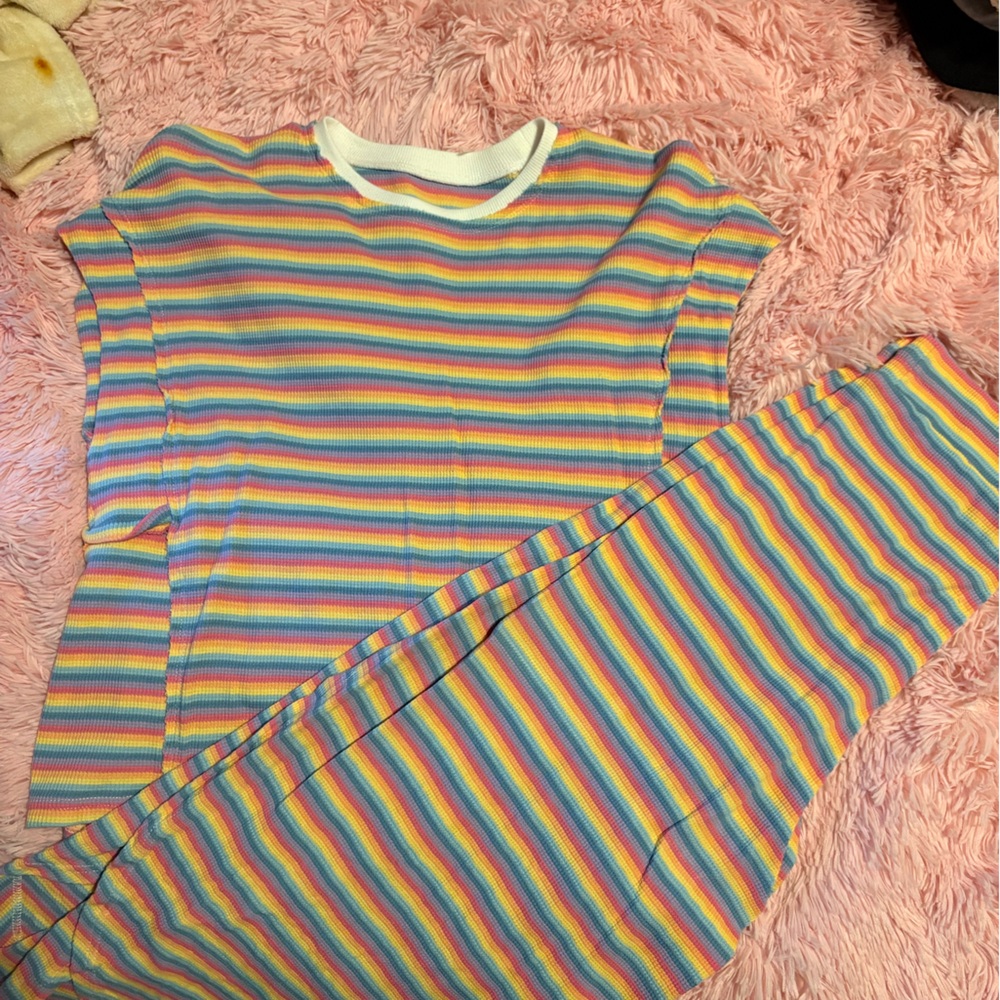 Rainbow matching set from a local boutique, both are size small.